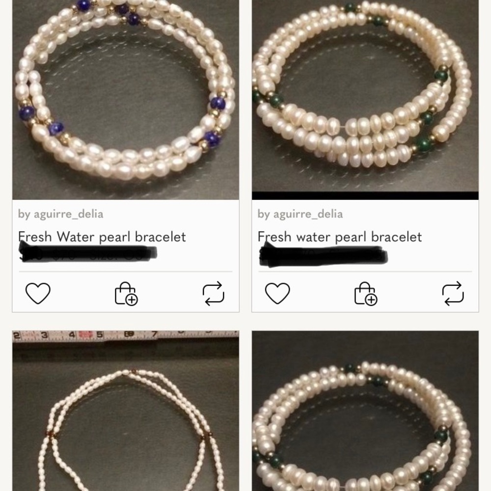 Set of fresh pearls